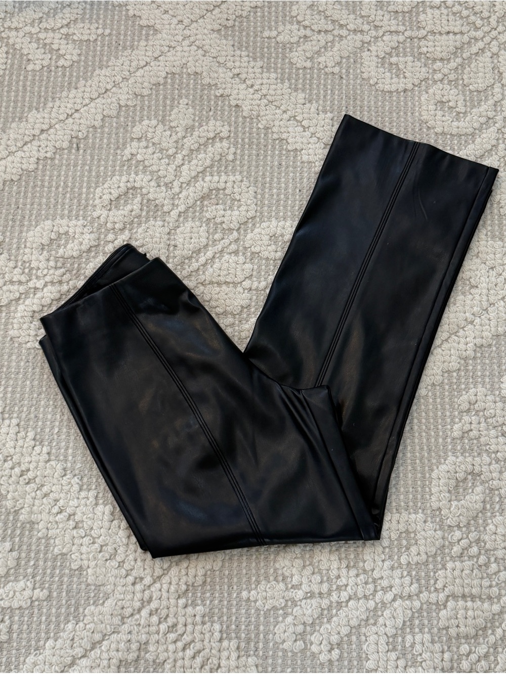 Elie Tahari Faux Leather Seam Pants